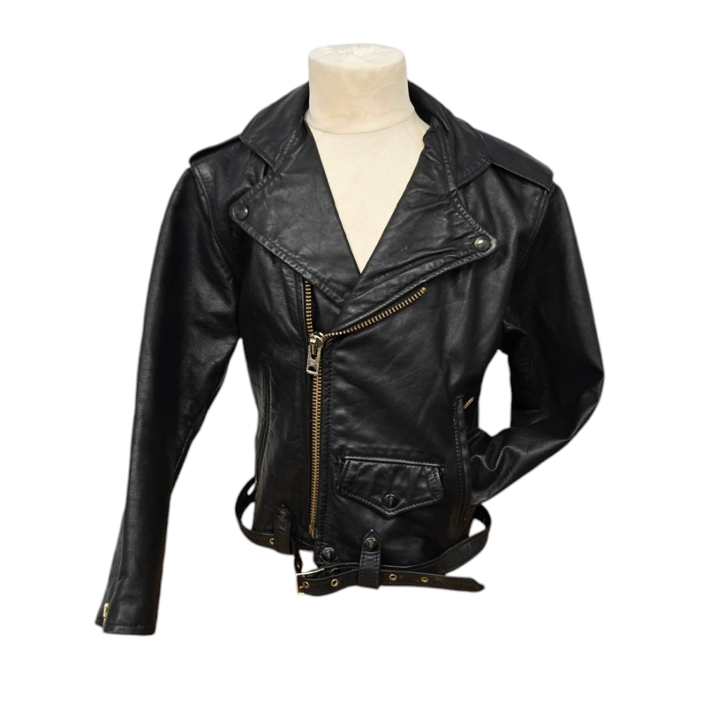 Vintage Brooks Leather Sportswear Childs Leather Motorcycle Jacket Sz 10